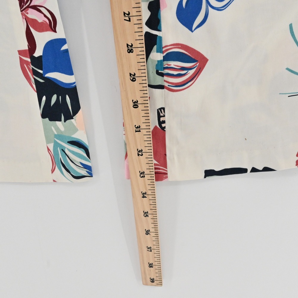 Alexis Kamilla Floral Flare Pants Womens Size M Ivory Blue Pink Cotton Tropical - Picture 5 of 8